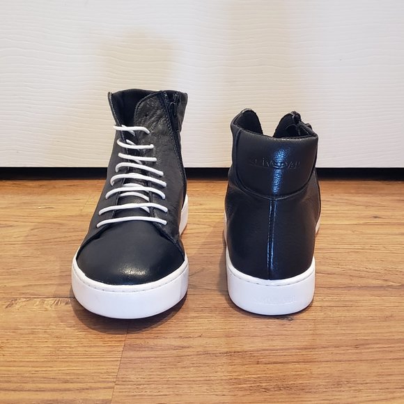 Sixtyseven Black Leather High Top Sneakers - Picture 3 of 7